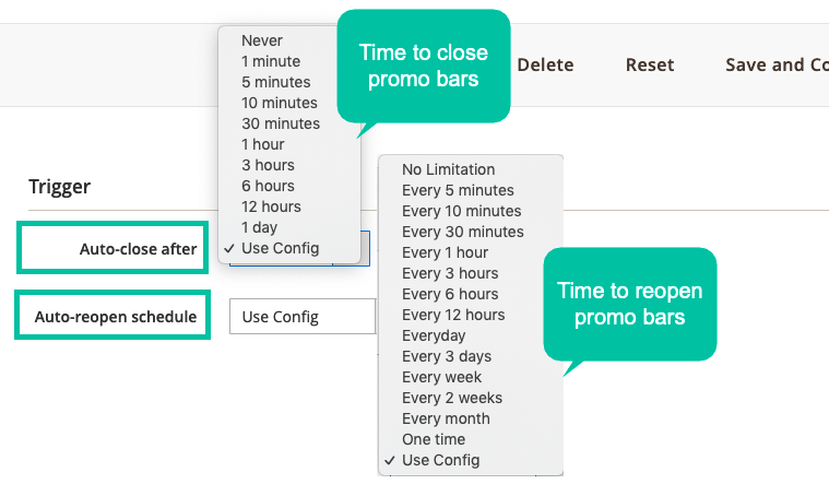 Set Schedule To Display Promo Bars