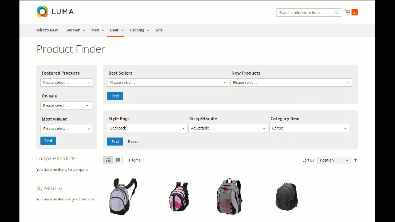 Promote products via search page