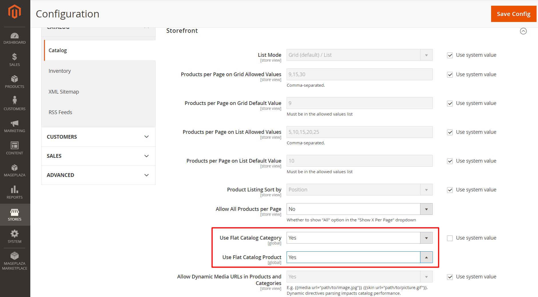 Enable Flat Categories and Products