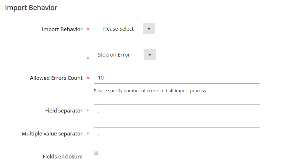 Configure Import Behavior