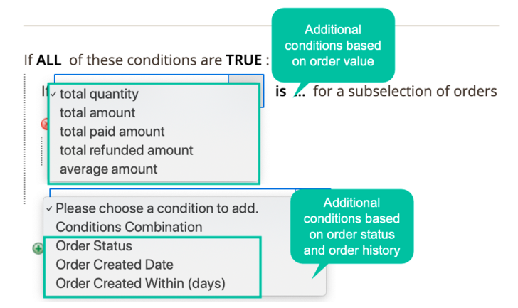 et Discount Based On Value, Status, History Of Order