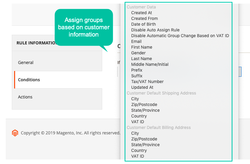 change customer groups by customer attributes