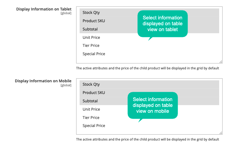Configurable Product Grid View