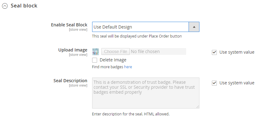 Magento 2 Configure Trust Badge