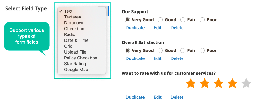 Various options of format input