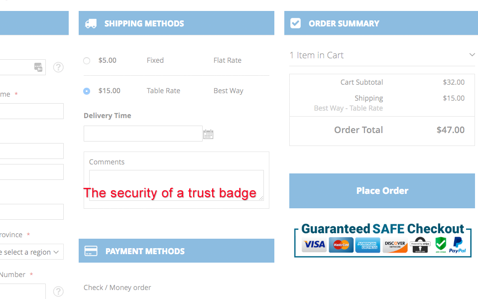 Magento 2 Trust Badge In One Step Checkout