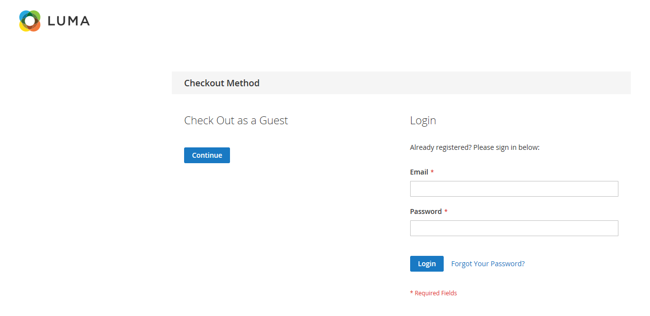 How does guest checkout look on the frontend